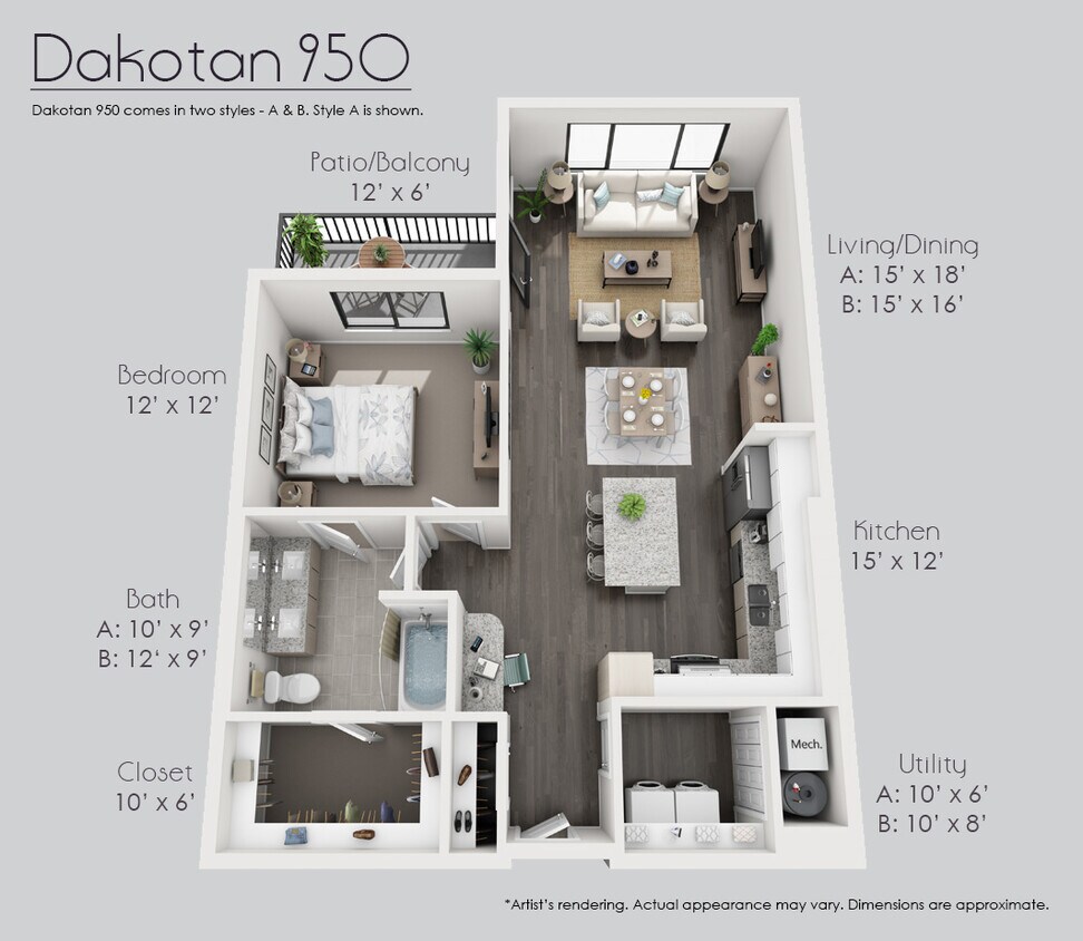 Floor Plan - The Dakotan 950