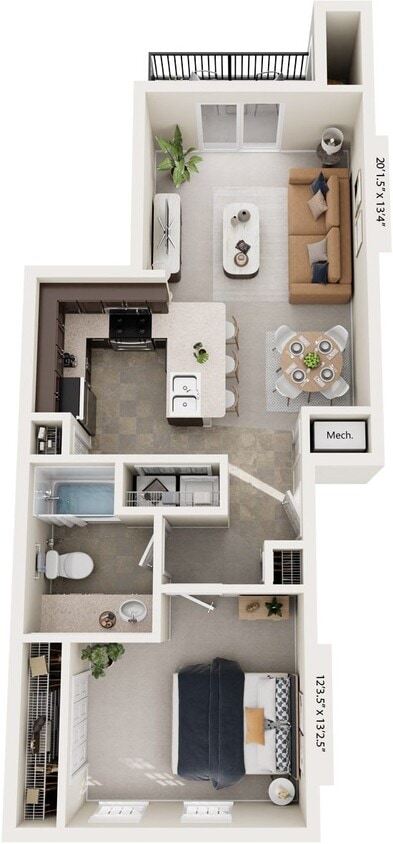 Floor Plan - One Bedroom