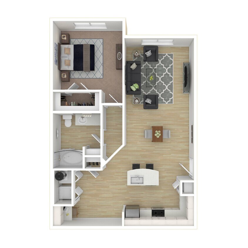 One bedroom apartment in Pflugerville, Texas. - A3.2.P