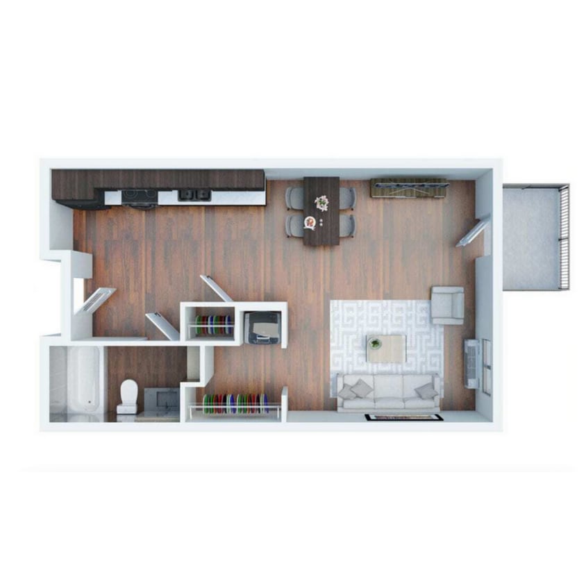 Floor Plan - Studio Apartment