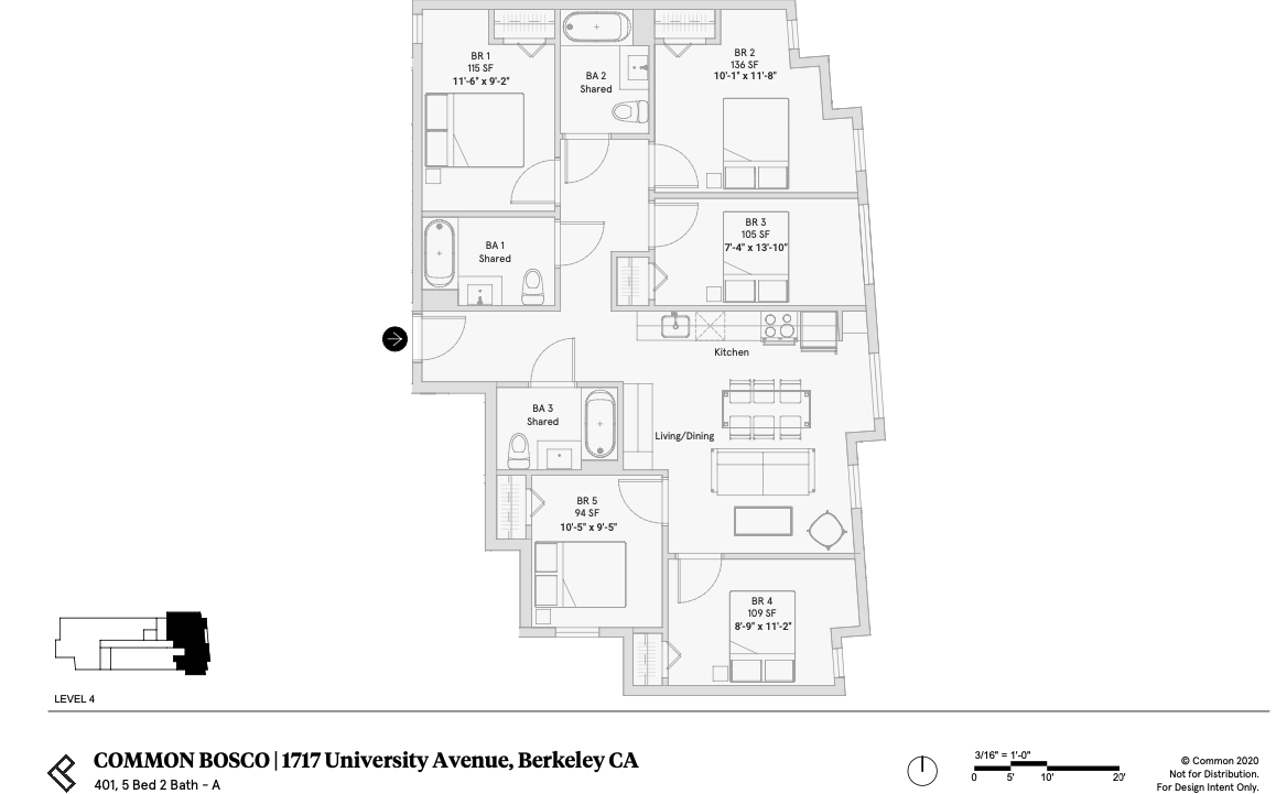 Floor Plan - 5 Bed 3 Bath +Loft - 1294 sqft
