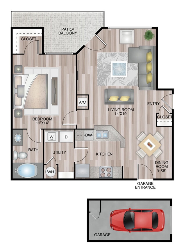 Floor Plan - The Savannah with Garage