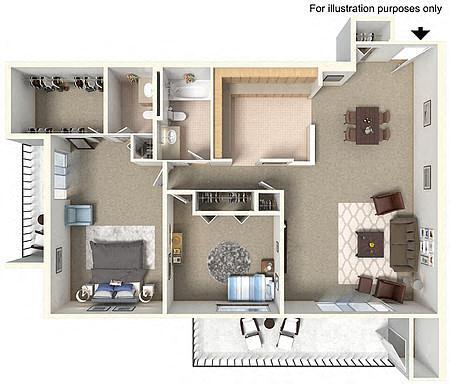Floor Plan - 2 Bedroom 1.5 Bathroom