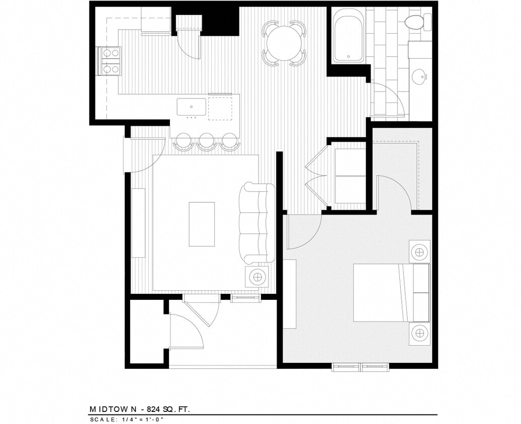 Floor Plan - 1 Bedroom