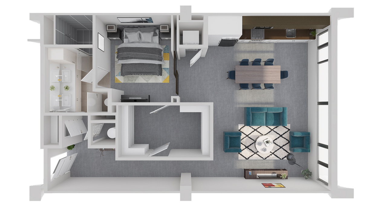 Floor Plan - A10 - 1 Bedroom 1 Bath