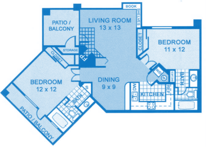 Floor Plan - B2 | Two Bedroom