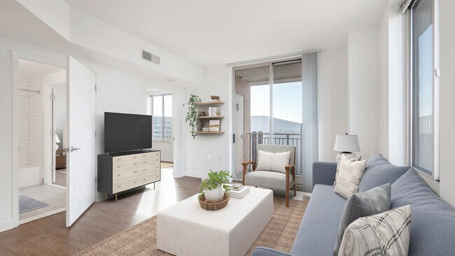 Living Room with Hard Surface Flooring - 1800 Oak