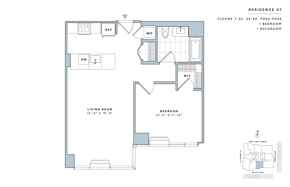 Floor Plan - 1 Bed/1 Bath-A.5-II