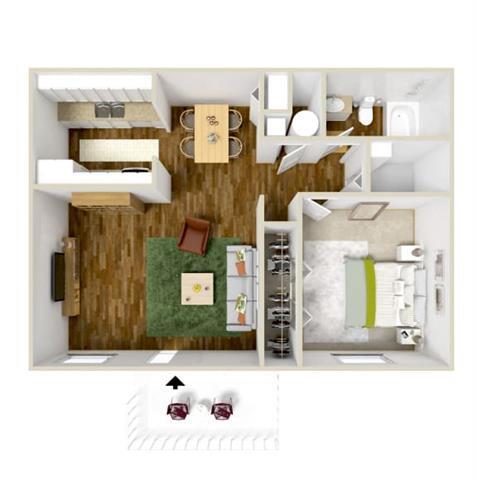 Floor Plan - One Bedroom
