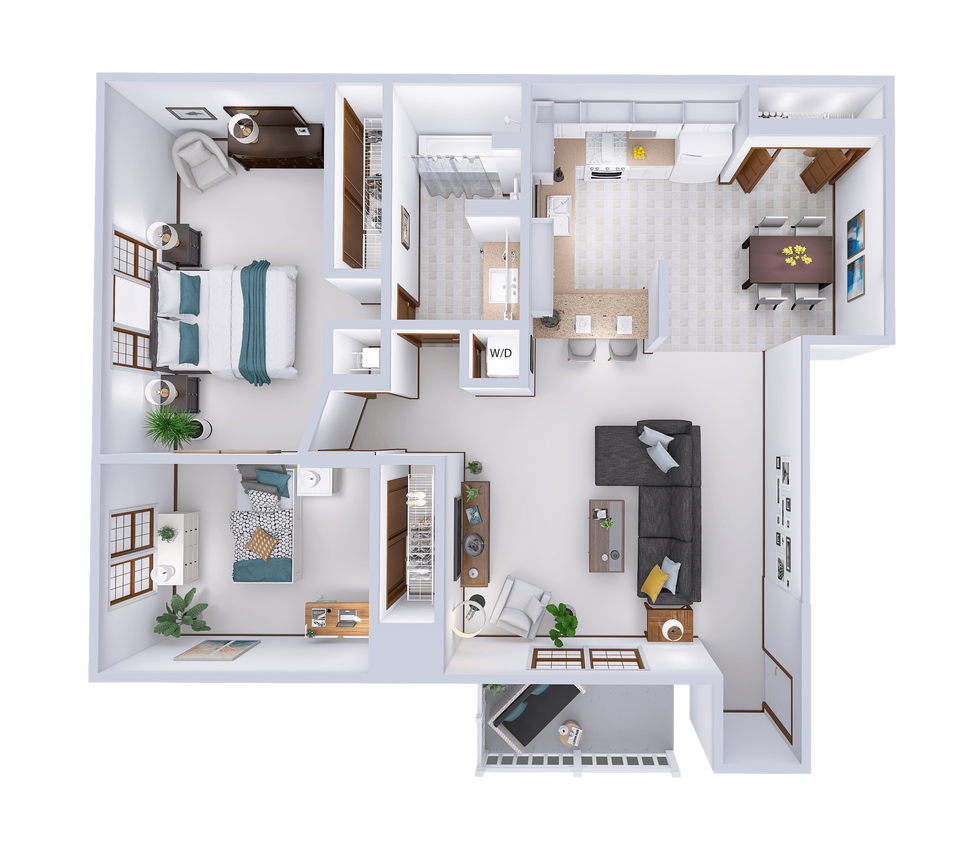 Floor Plan - 2 Bed, 1 Bath Lower