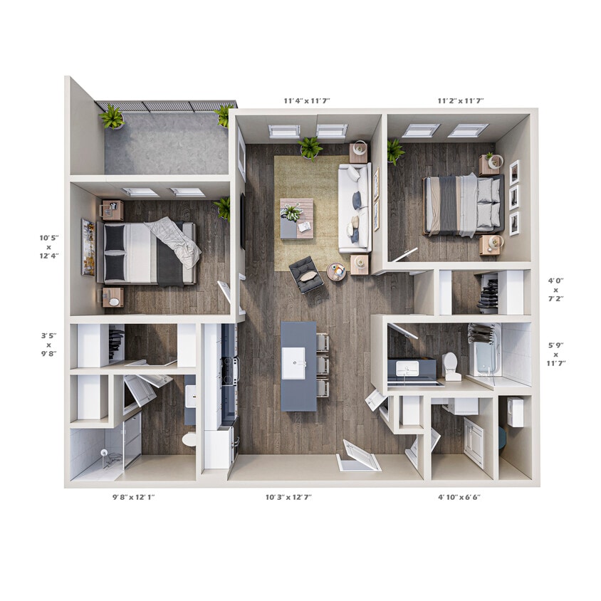 Floor Plan - Two bedroom Two Bathroom