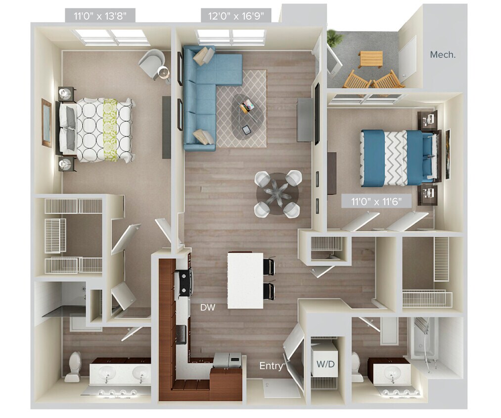 Floor Plan - B6-1082-stone-wd