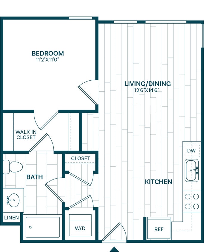 Floor Plan - 1 Bed/1 Bath-A3