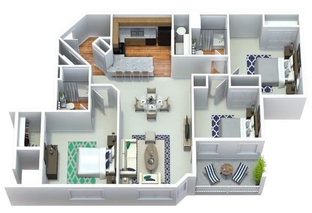 3BR/2BA - 3 Bed MMII