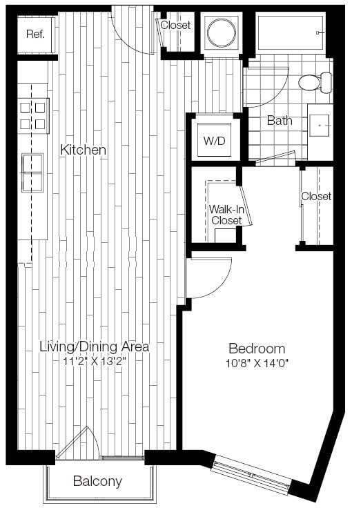Floor Plan - 1 Bed/1 Bath-1F Plus