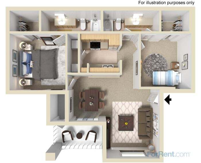Floor Plan - 2b - Upgraded