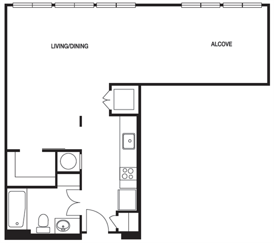 Floor Plan - S14 0 Bed 1 Bath