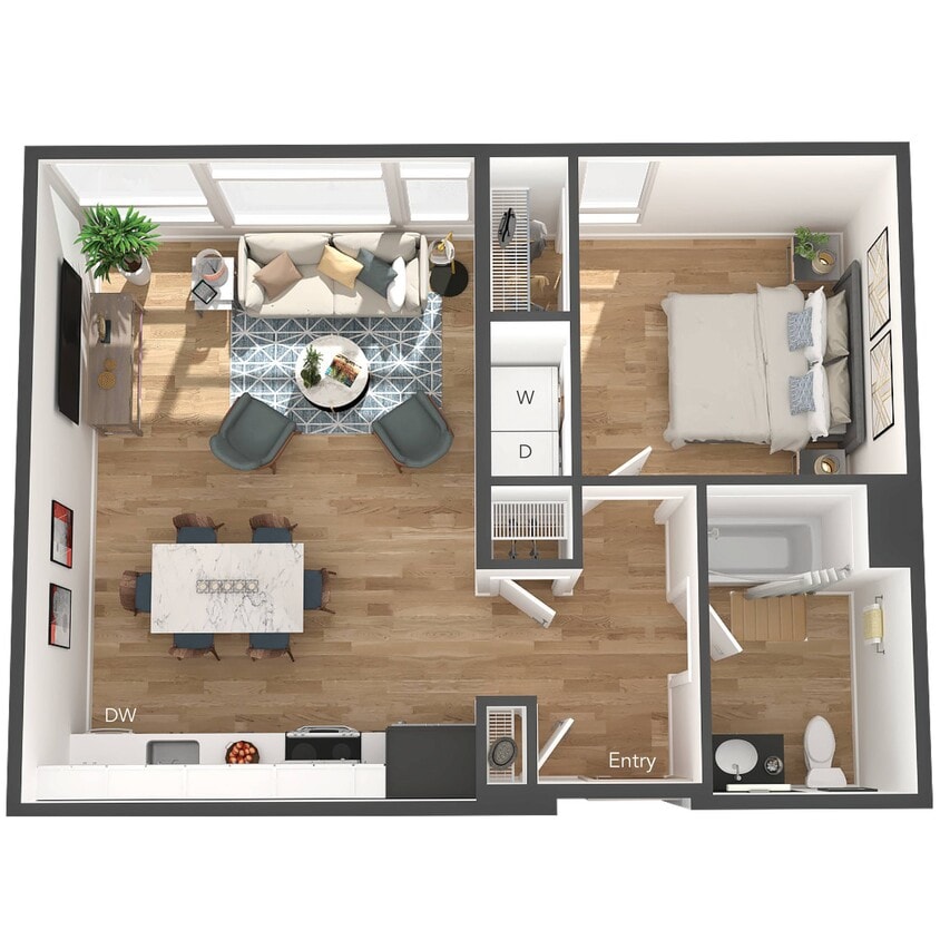 Floor Plan - 1 Bed/1 Bath