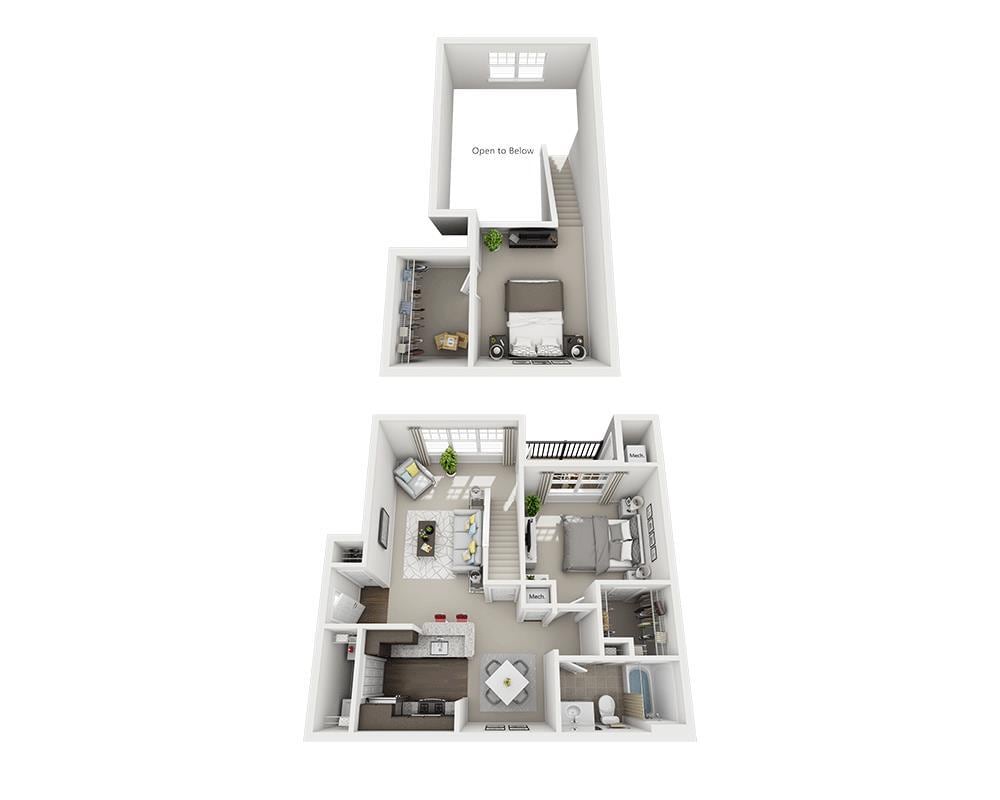 Floor Plan - One Bedroom Loft A1AL