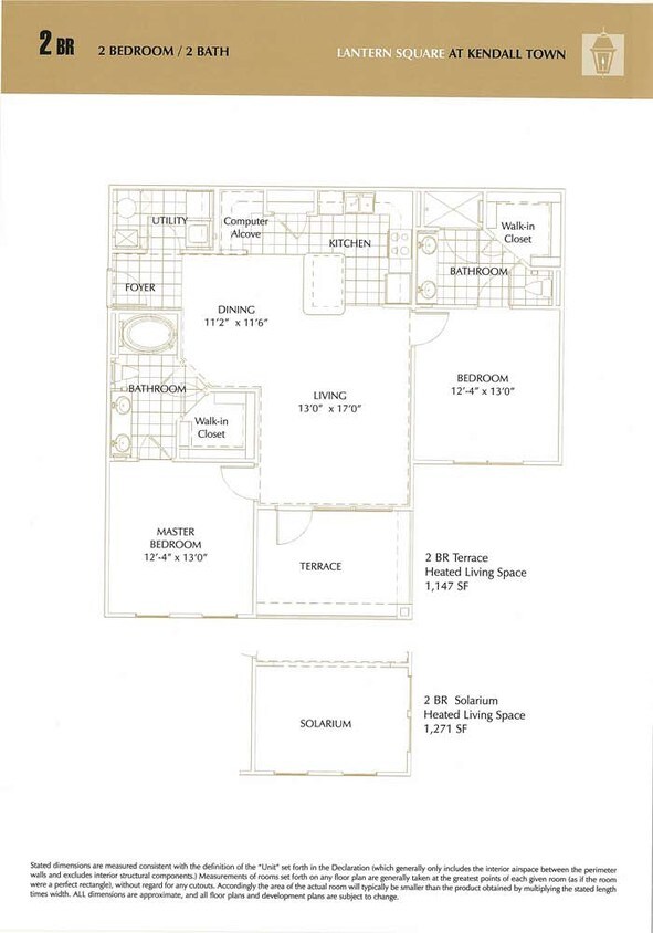 2BR/2BA - 2 Bedroom Solarium