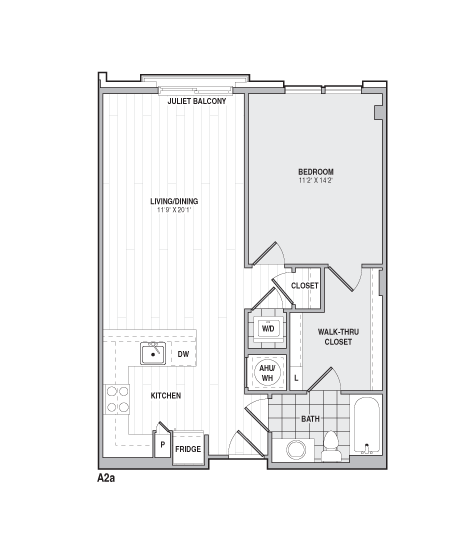 Floor Plan - 1Bed/1Bath-A2a