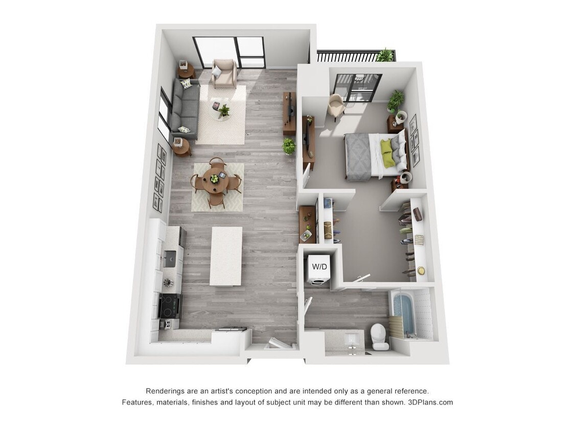 The Glenn - B16a - 1x1 - 1 Beds - 1 Baths - 959 Sq. ft. - B16a