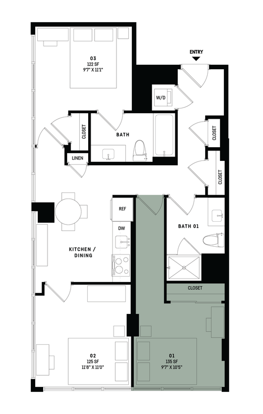 Floor Plan - Co-Living D14-Bedroom 1