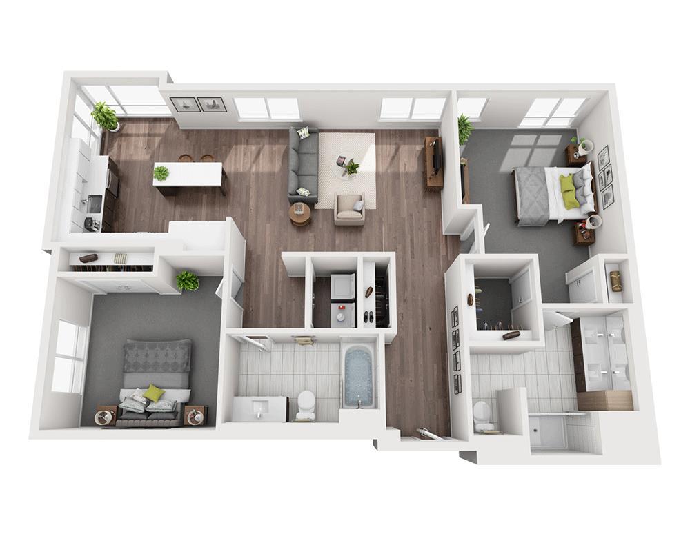 Floor Plan - Two Bedroom B2Q