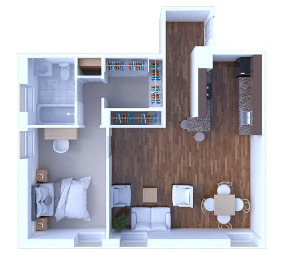 Floor Plan - 1 Bedroom Floor Plan A8