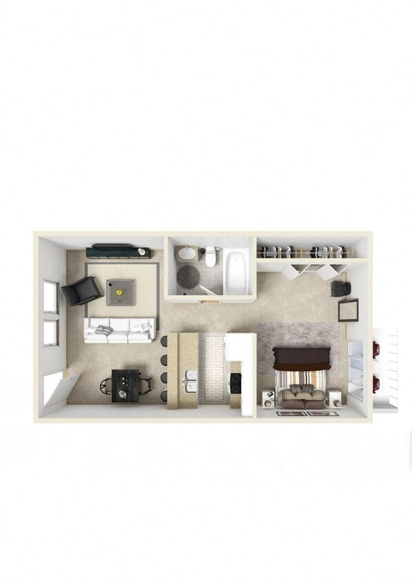 Floor Plan - 1BR - 1BTH