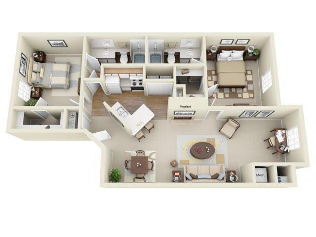 Woodrose - 3D Floorplan - Woodrose