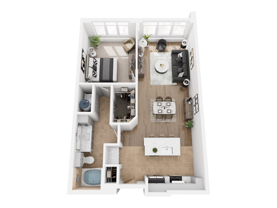 Floor Plan - A1B- Renovated
