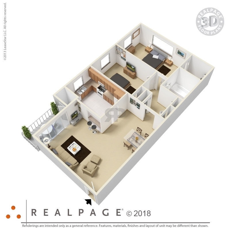 Floor Plan - One Bedroom Lower Level