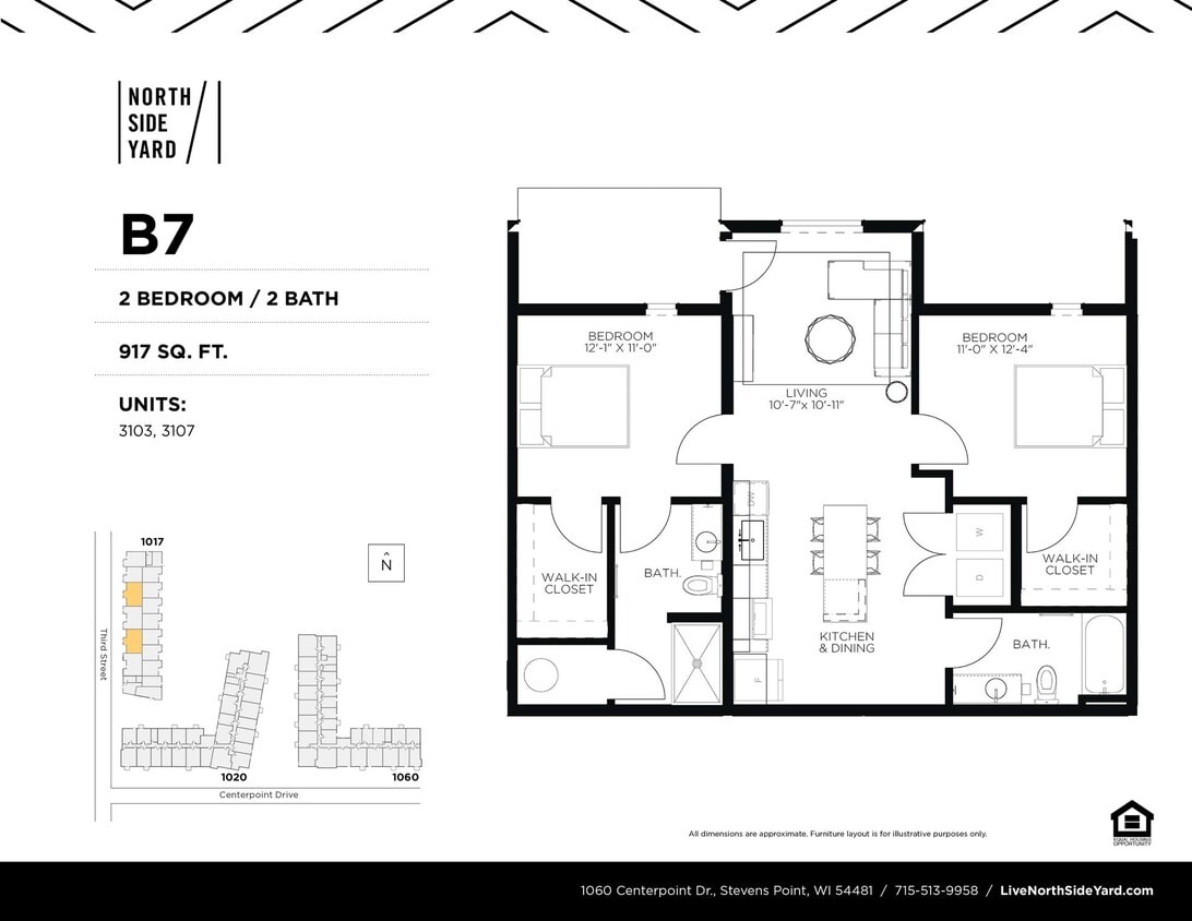 Floor Plan - B7 - 2 Bed / 2 Bath 