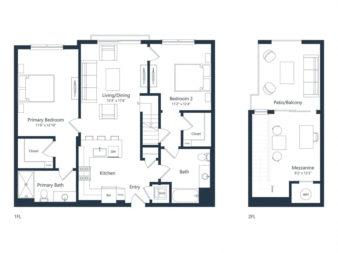Floor Plan - C2M1 Loft | 2 Bed | 2 Bath | Loft
