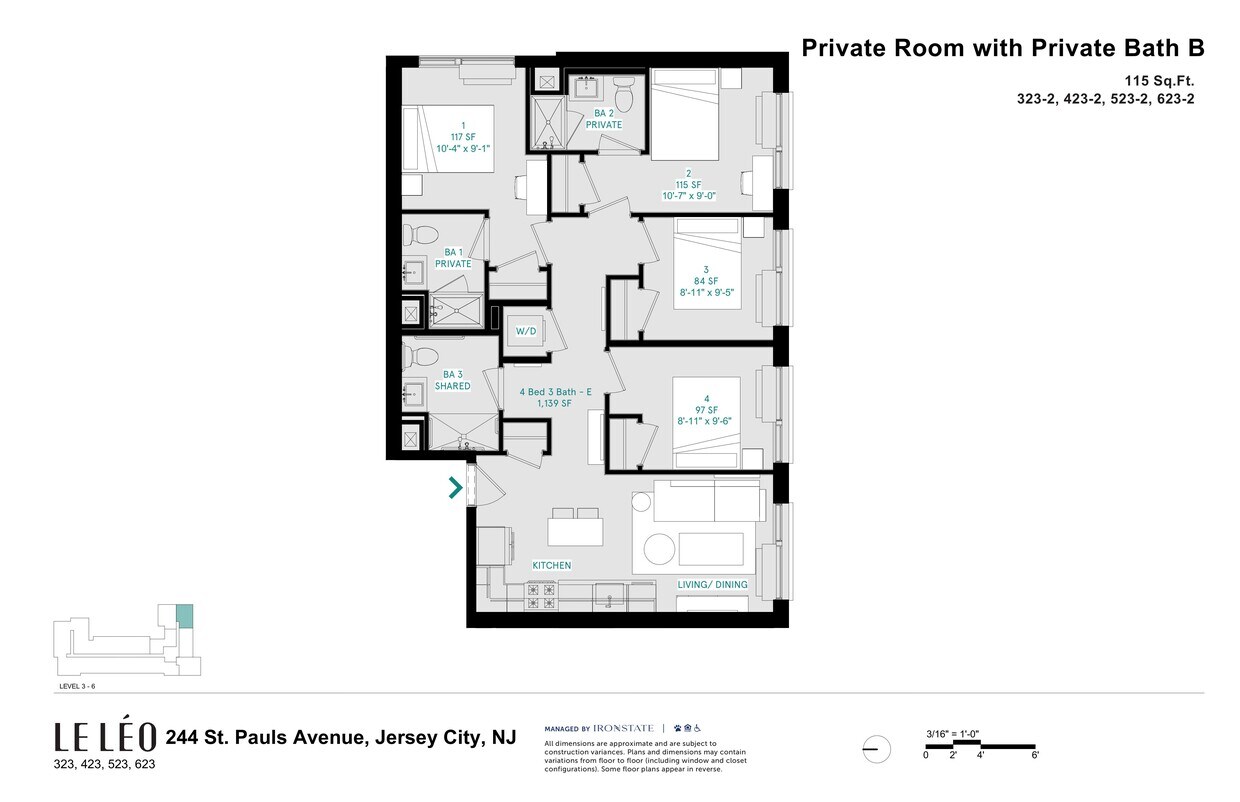 Floor Plan - Private Room with Private Bath B