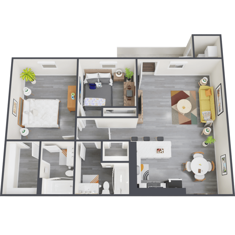 Floor Plan - 2 Bed 2 Bath