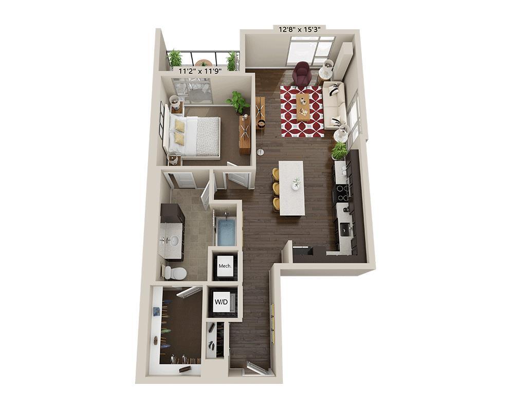 Floor Plan - One Bedroom A1T