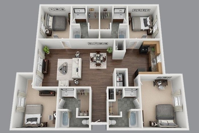 Floor Plan - 4 BR