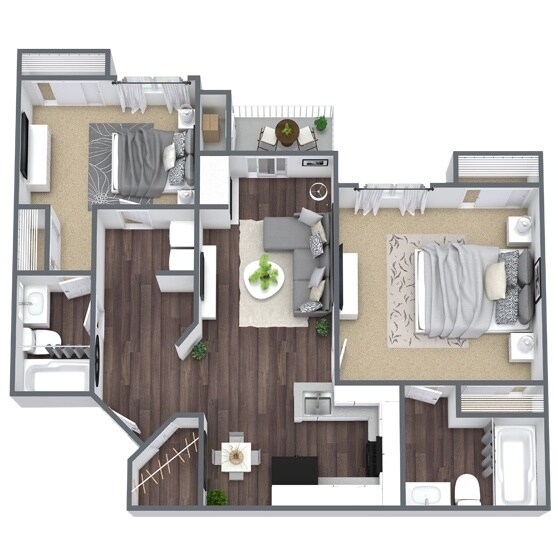 Floor Plan - 2 Bed - 2 Bath