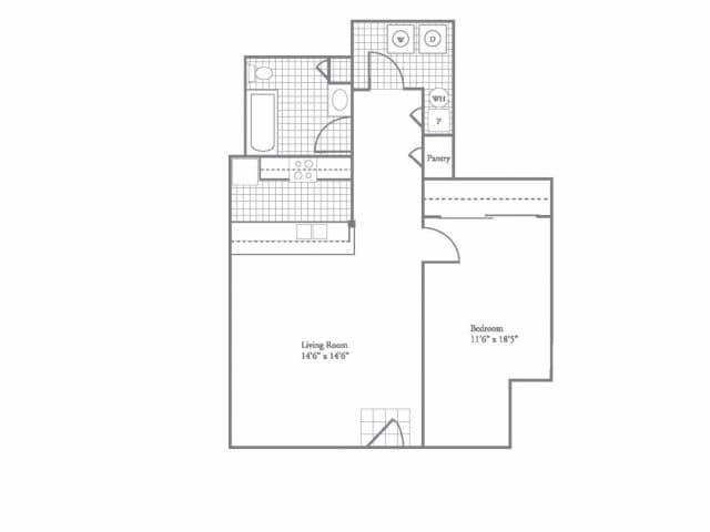 1BR/1BA - Studio
