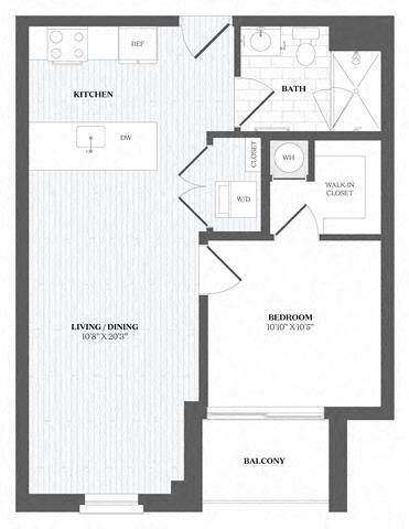 Floor Plan - 1 Bed/1 Bath-A5 - 29 Audubon Street