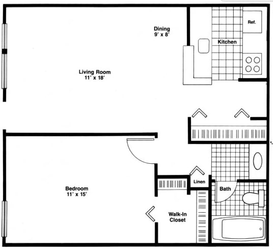 A1BB - One Bedroom Apartments