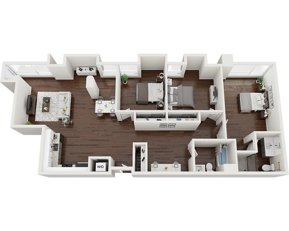 Floor Plan - Three Bedroom C2A22