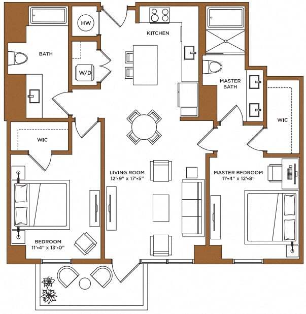 Floor Plan - 2 Bed/2 Bath-I