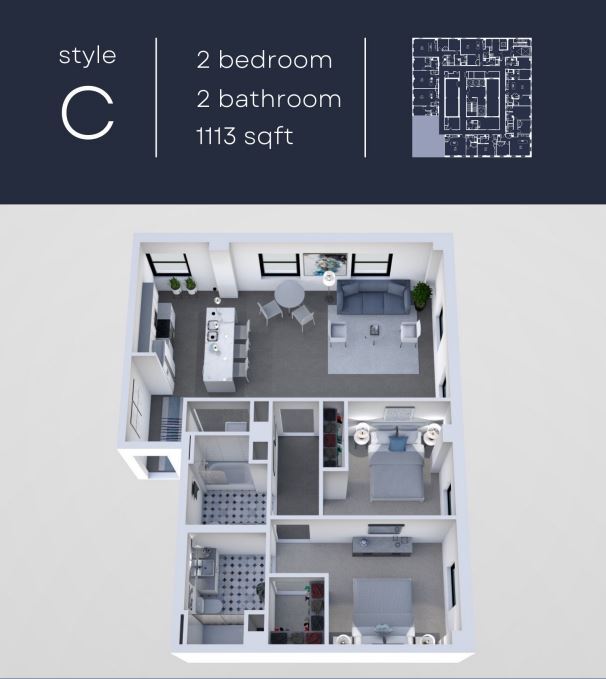 Floor Plan - Unit C - 2B