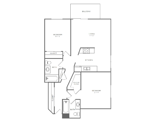 2 Bedroom 2 Bathroom B4 | from 1036 sq ft - B4