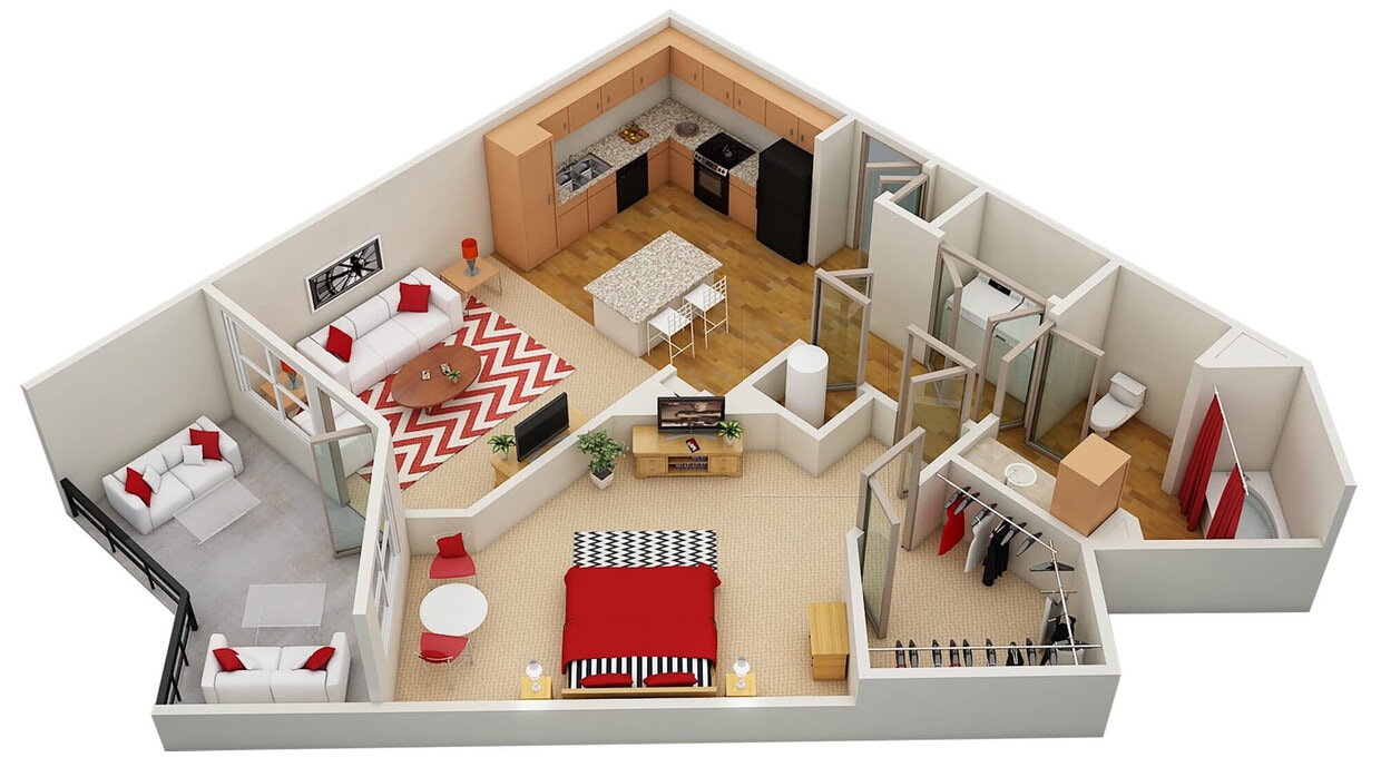 Floor Plan - A8 877sf 1/1