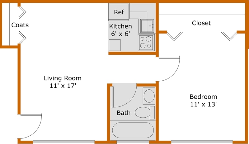 1BR/1BA - One Bedroom One Bath