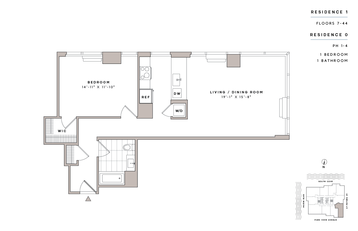 Floor Plan - 1 Bed1 Bath-A27